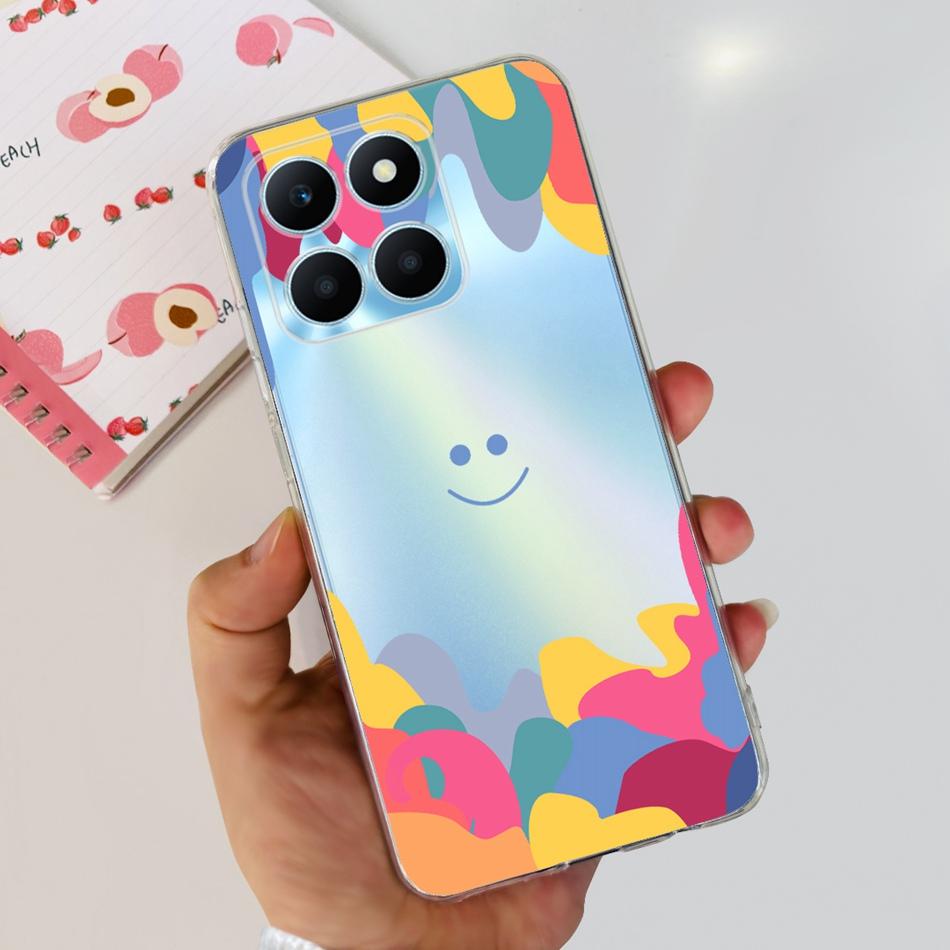 For Honor X6a Phone Case HonorX6a X 6A 4G WDY-LX1 Cute Butterfly Flower Painted Soft Silicone TPU Back Cover Bumper