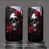 Чехол из закаленного стекла с рисунком Красная Роза и Череп, Подходит для Samsung Galaxy S26 S25 S24 S22 S21 S20 FE/Ultra/Plus5G, Защита от падений