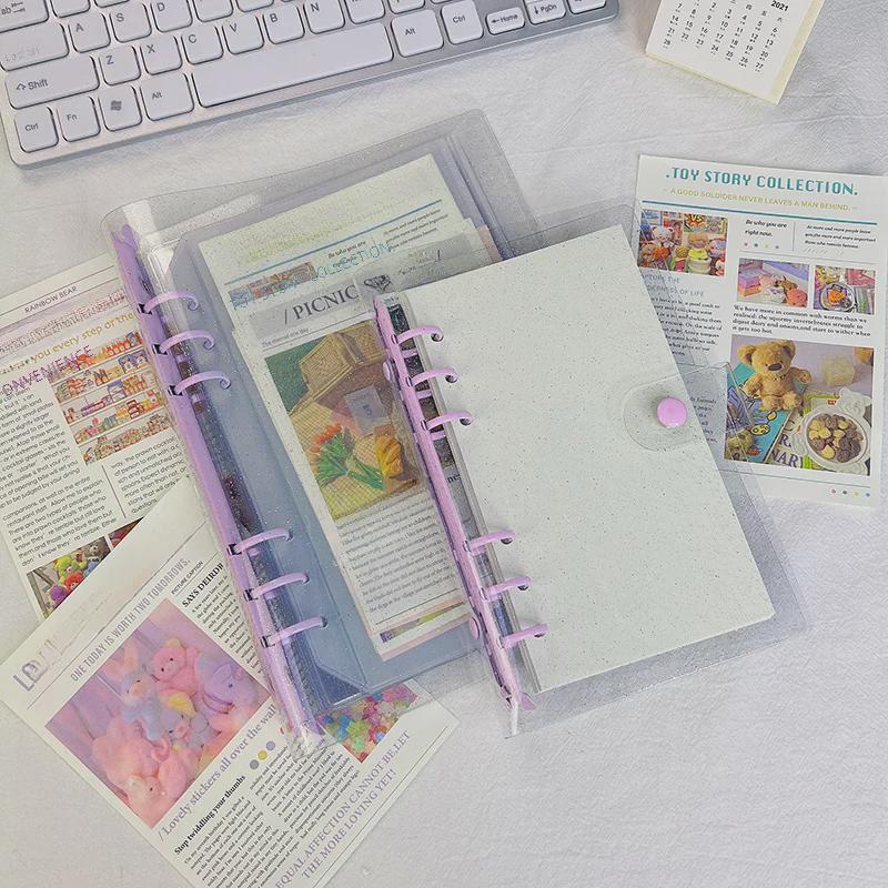 Прозрачный альбом с отрывными листами из ПВХ в корейском стиле формата А5/А6 и дневник ученика с 6 отверстиями
