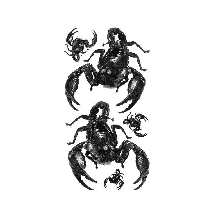 Шрам Змея Паук Скорпион Животное Водонепроницаемая Наклейка для Татуировки Образец Набора Ужасов для Подделки