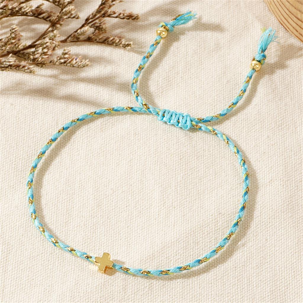 Многоцелевой ретро-стиль богемы, хлопковая веревка, кресты, браслет, регулируемый, многослойный, для мужчин и женщин