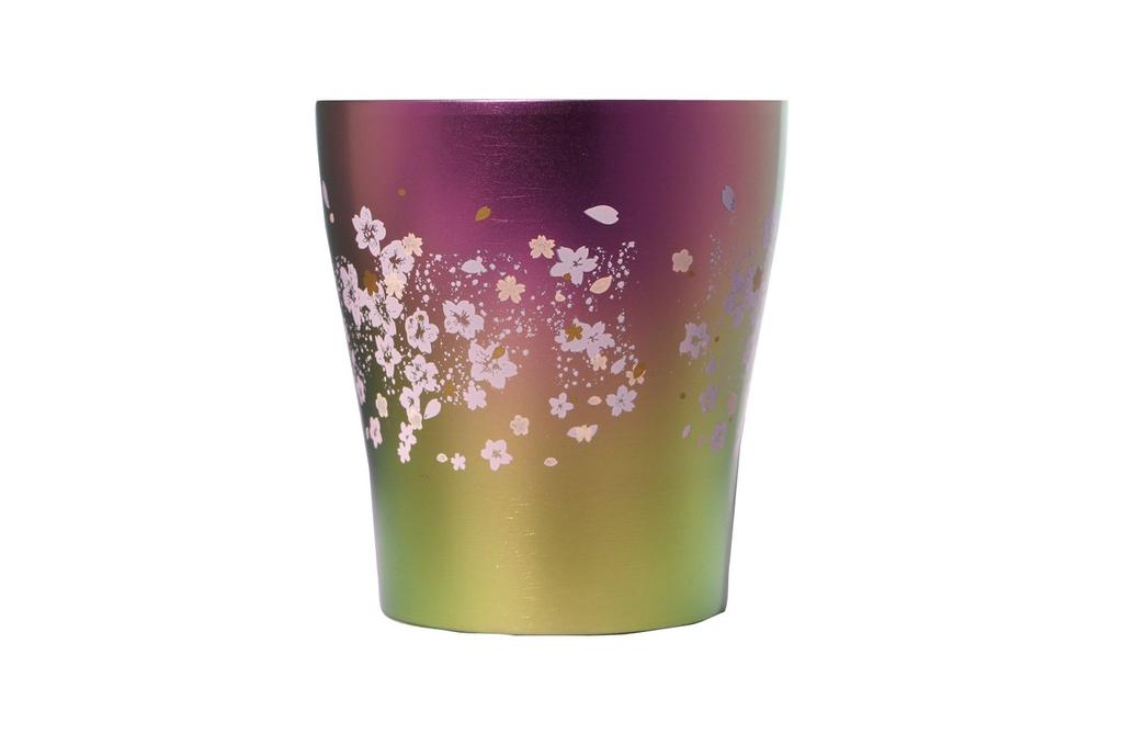 HORIE Сделано в префектуре Ниигата, двойной стакан из чистого титана Sakurasaku 250 куб. см, розовый T15SS250P T15SS250P Tsubame,