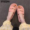 Тапочки, женские нескользящие тапочки для домашнего использования, мягкие удобные сандалии для ванной комнаты, простая обувь с мягкой подошвой