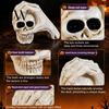Spooky Secret Room Props Halloween Skull Hand Sculpture, Gothic Skeleton Head Figurine, Resin Decor Decoration for Bedroom Living Home Party Realistic