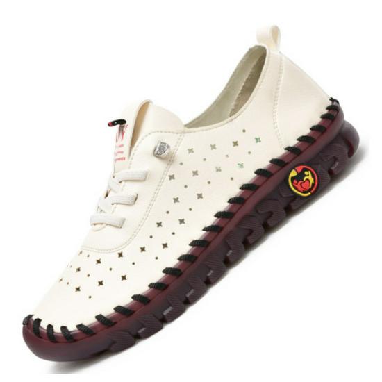 Hand-Stitched Women's Flat Shoes with Soft Beef Tendon Sole for Autumn and Winter Casual Wear