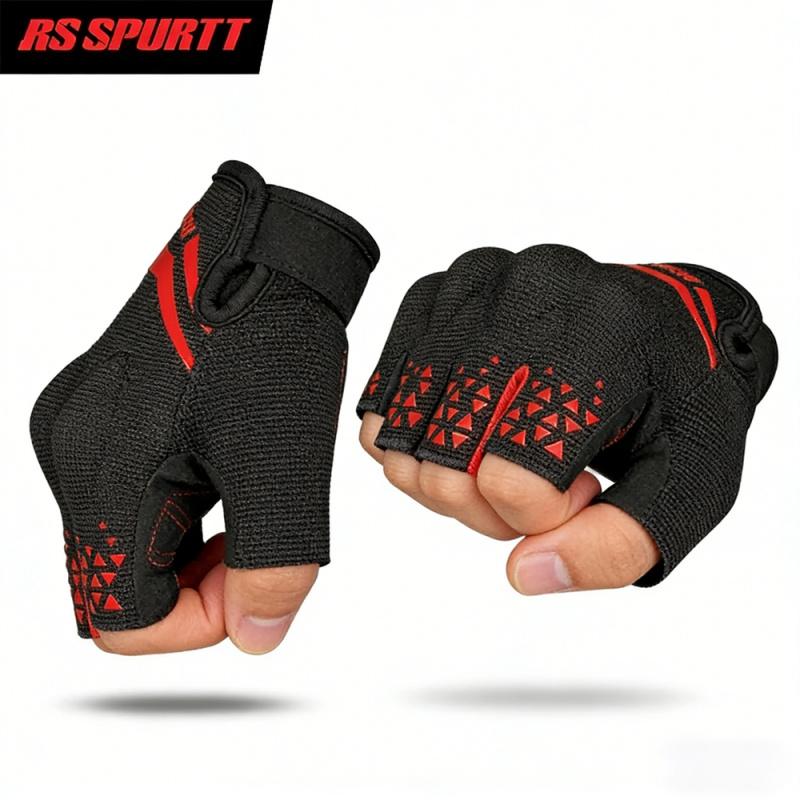 RS SPURTT RS09 Gloves Moto Polyester Microfiber Thin Breathable Anti-slip Men Women Summer Half Finger Motorcycle Riding Glove