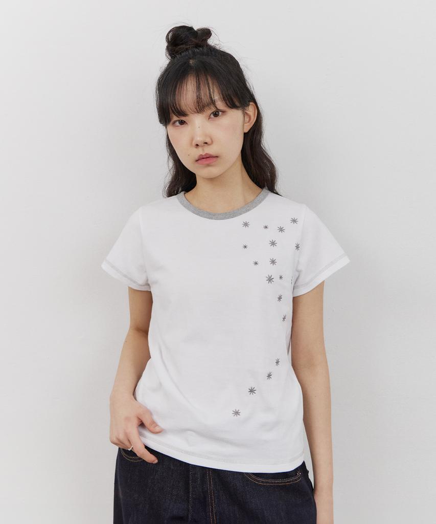 URBANSTOFF Milky Way Embroidery Tee (White)