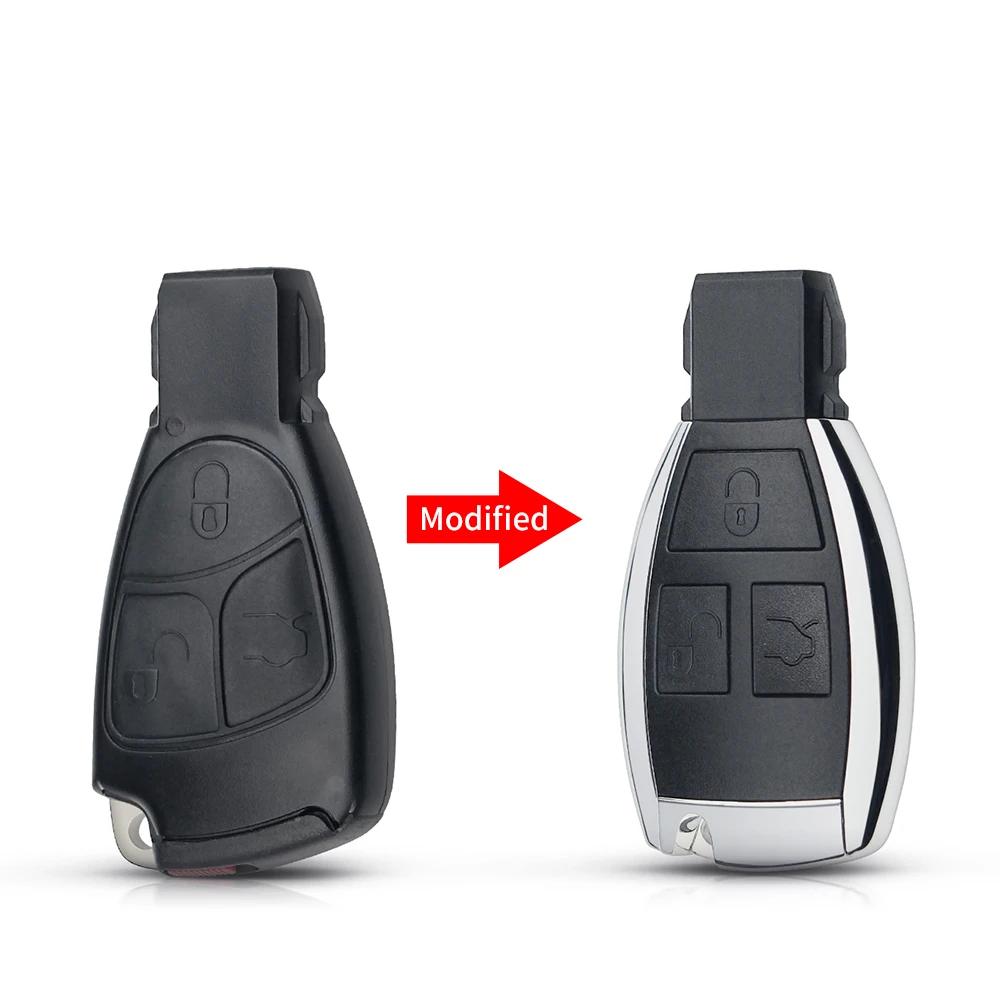 KEYYOU Корпус автомобильного ключа для Mercedes Benz B C E ML S CLK CL Модифицированный Запасной Корпус Умного Автомобильного Ключа 3 Кнопки
