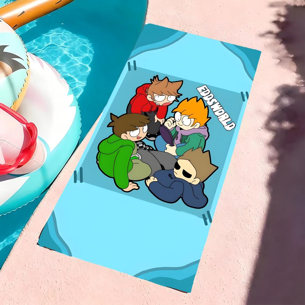 E-Eddsworld-S Полотенце Микрофибра Пляжное Полотенце, Быстросохнущее, Без Песка, Ультратонкое Волокно, Супер Мягкое.