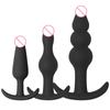 G-Spot Stimulation Anal Plug Wearable SM Silicone Beads Adult Sex Toy Black