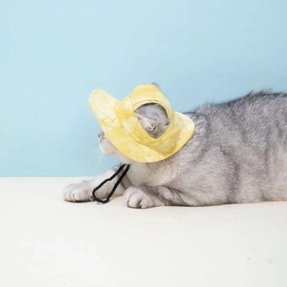Lightweight Dog Sun Hat Adjustable Small Dog Cat Hats Stylish Dog Bonnet Cap Pet Supplies