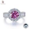 2ct Pink Moissanite Rings With Certificate For Cham Lady With D Color VVS Moissanite Gemstone Dating Wedding Party Jewerly Gift