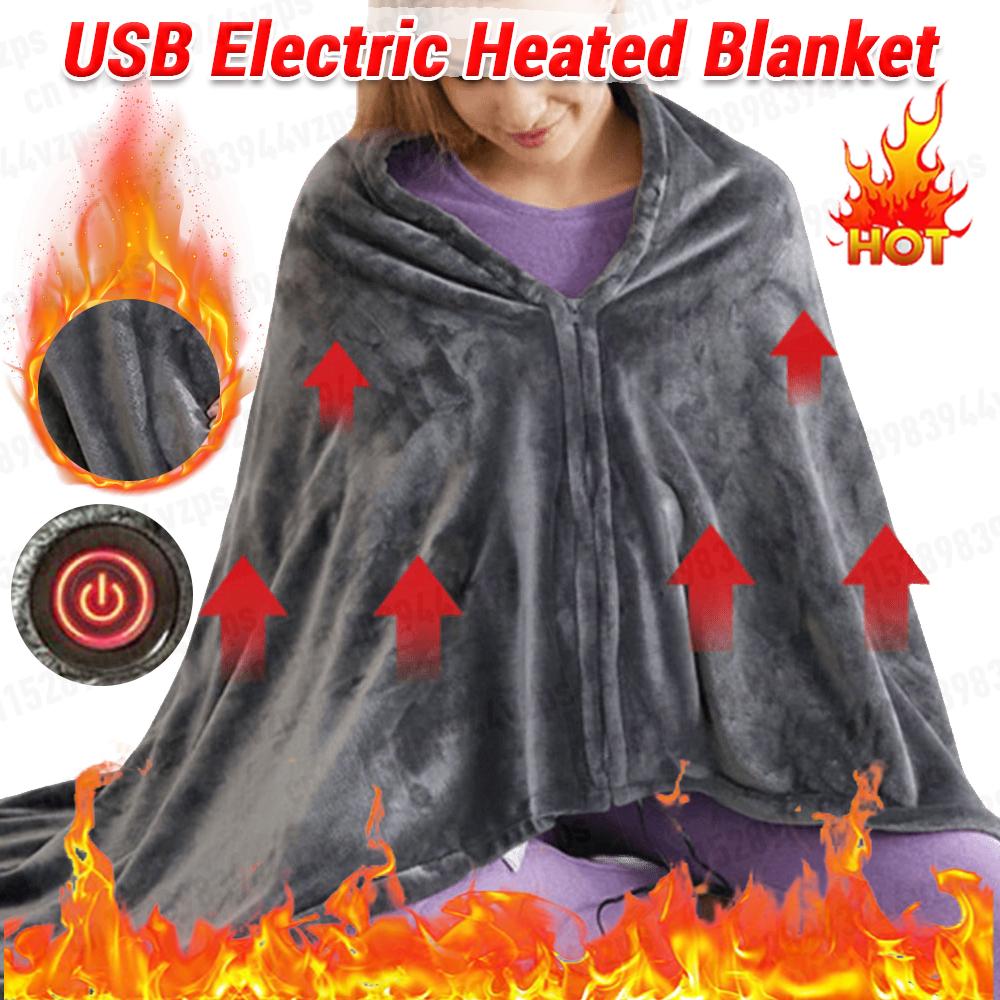Office Wearable USB Electric Heated Blanket Washable Body Warmer Blanket Home 5v 3 Heated Level Throw Blanket 8 Heated Areas