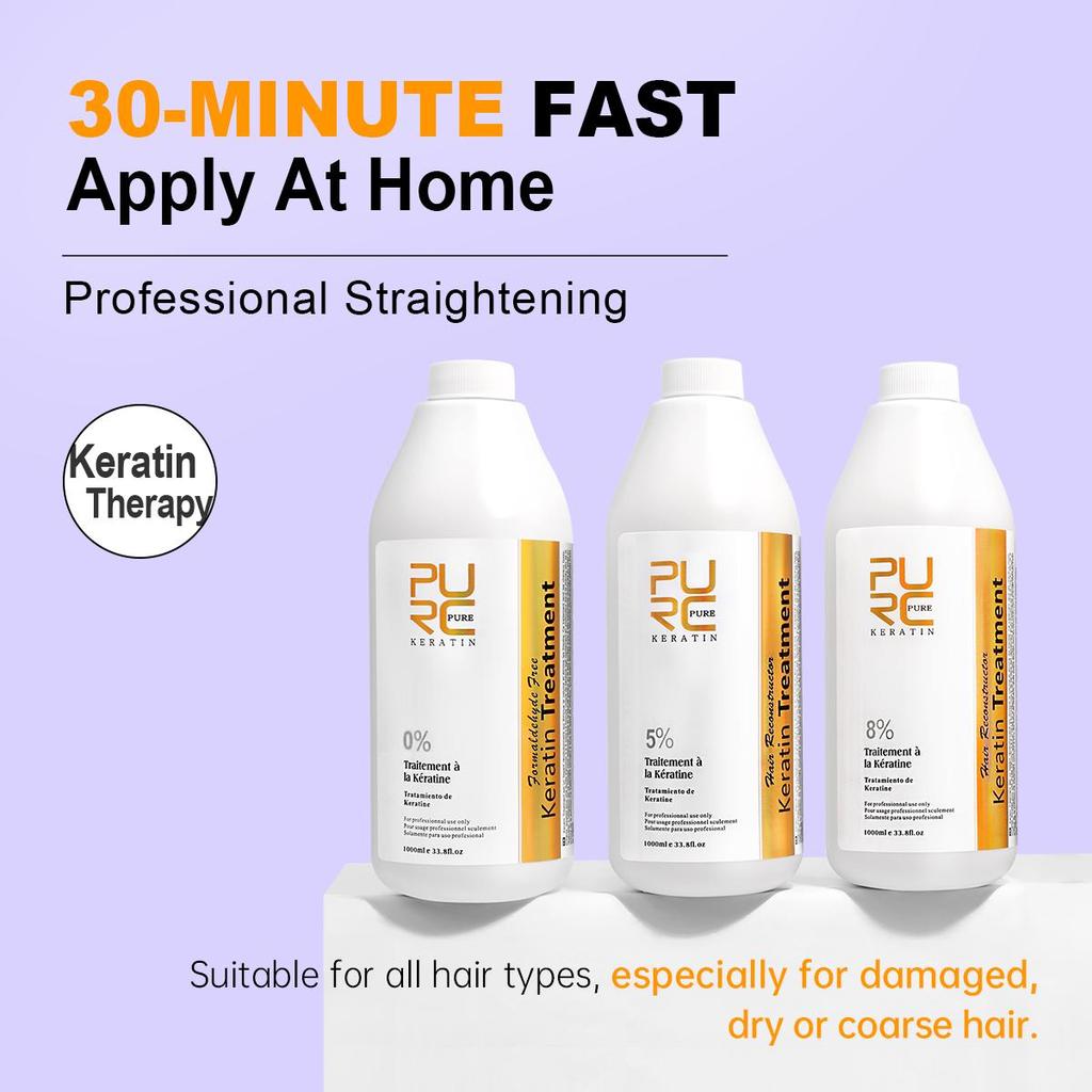 PURC 1000ml Keratin Hair Treatment Straightening Smoothing For Curly Frizzy Hair Repair Damaged Hair Care Products