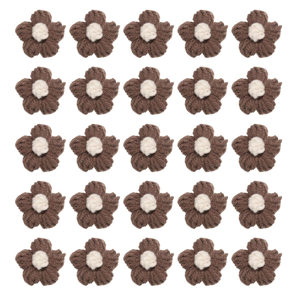 36pcs Crochet Flowers Applique Flowers for Craft Sewing Crochet Flowers Bouquet DIY Hair Clothes Party Craft Christmas Decor
