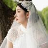 Head Covering White Bridal Veil Lace Bridal Tulle Veil Retro European Wedding Veil  Wedding Photos
