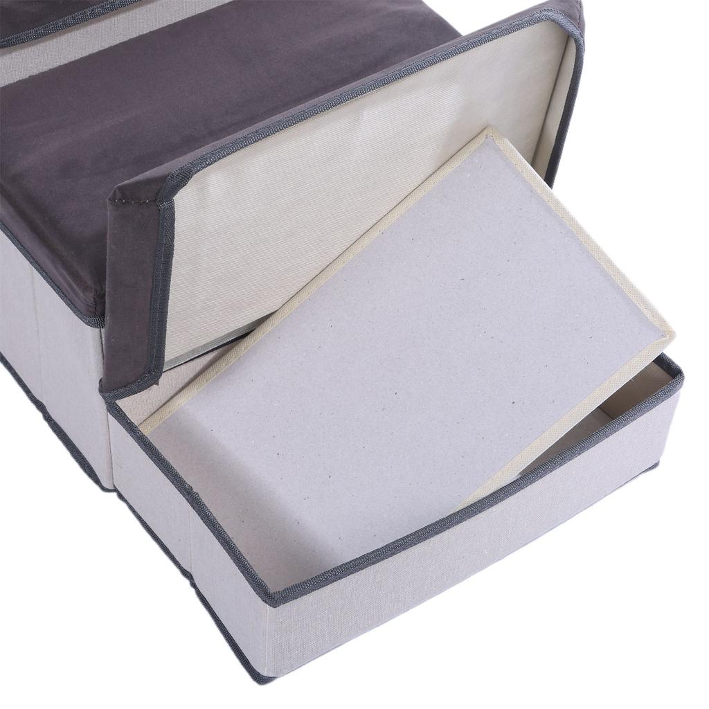 Foldable Pet Stairs 3 Step Foam Dog Cat Step Stairs for High Bed with Storage Box Pet Staircase for Smaller Puppies Cat