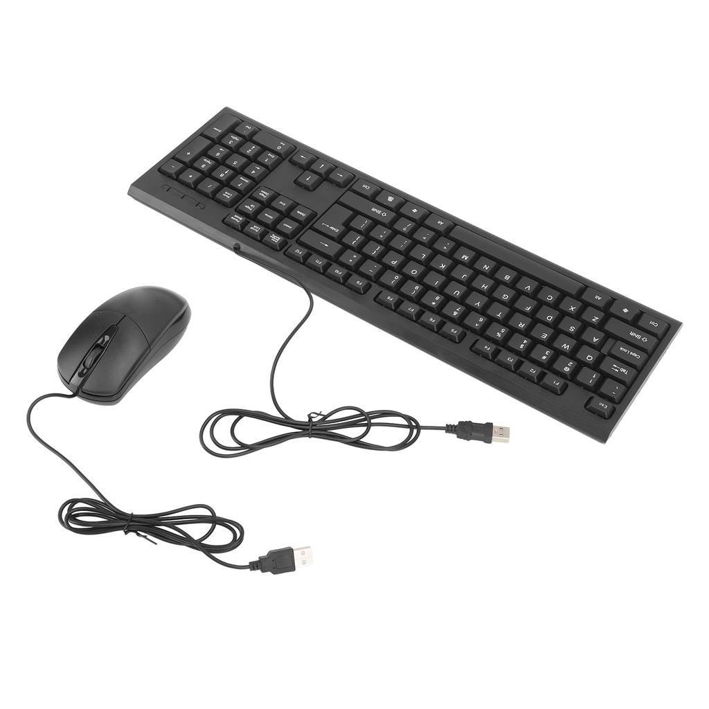 Keyboard and Mouse Combo, 104-Key USB Wired Non-Slip Waterproof Keyboard and Mouse Set for Gaming and Office Use