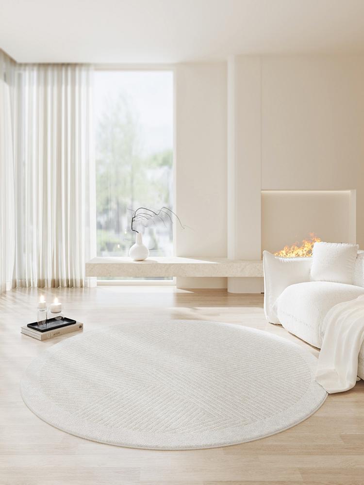 Кремовый стиль Украшение гостиной Плюшевый ковер Пушистый мягкий коврик для кабинета Круглые ковры для спальни Утолщенный противоскользящий прикроватный коврик для пола