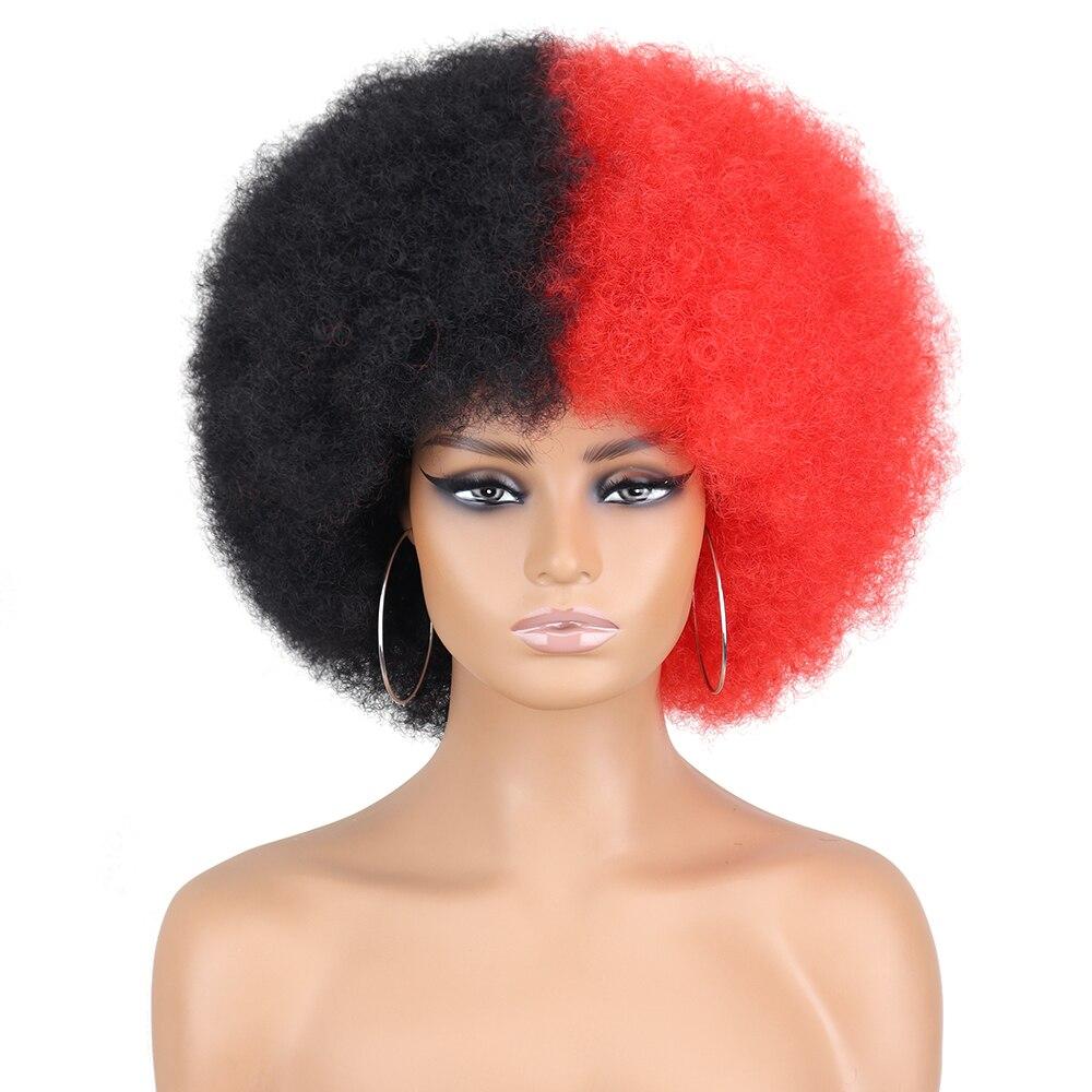 XINRAN Fluffy Wigs Synthetic Short Curly Wig Large Roll Extension Large Short Curly Flexible Soft Natural Full Bob Wigs For Women Cosplay Daily