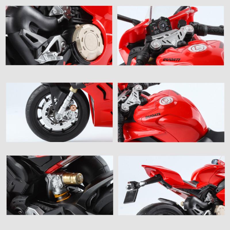 1/9 Ducati V4S Panigale Литой под давлением мотоцикл Модель Игрушка Коллекция Транспортное средство С подсветкой Внедорожный Автоцикл Игрушки Машина