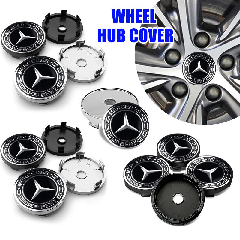 4PCS Car Emblem Wheel Hub Center Cap Badge Covers Sticker Accessories For Benz AMG W213 W124 W108 W126 Exclusive W204 W222 W205