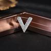 1/2Pcs Crystal Rhinestone Letter V Brooch Women English Alphabet Brooch Pin Corsage Unisex Collar Jewelry Clothes Bag Decor Gift