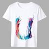 Colorful Alphabet Graphic T-shirt Loose Large Size Short-Sleeved Top Unisex New English 26 Letters Design Summer Comfortable Fab