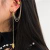 Creative Minimalist Leaf Chain Metal Tassel Drop Earrings Clip-on Earrings for Women Jewelry
