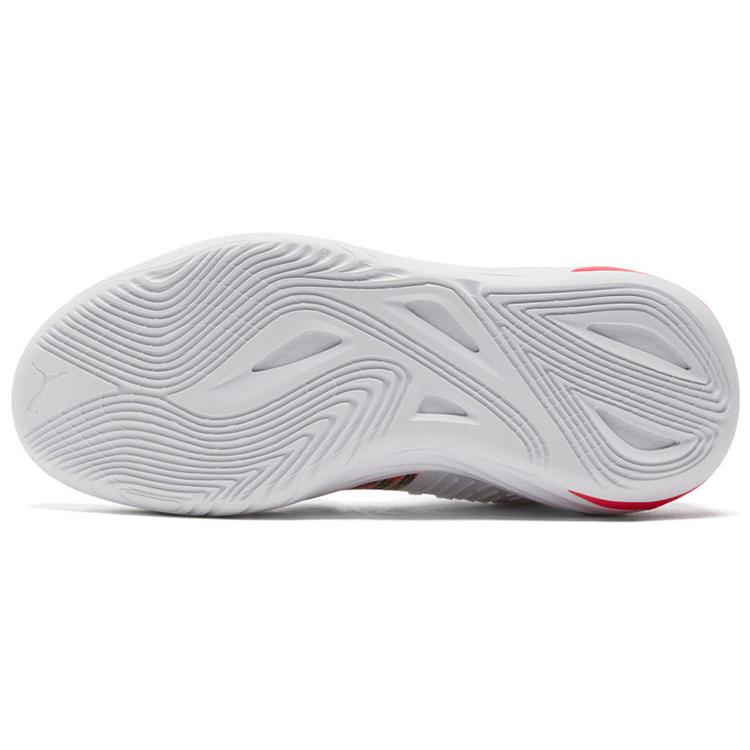 Puma Fusion Nitro Spectra 'Белый Солнечный Всплеск' (унисекс) Белые / Солнечный оранжевый Баскетбольные кроссовки 195684 01