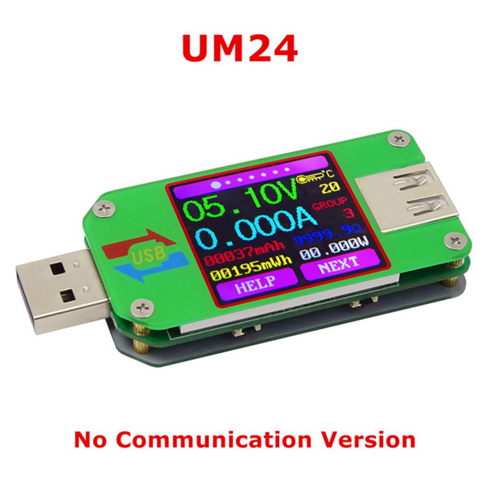 UM24/UM24C UM25/UM25C UM34/UM34C Type-C USB Вольтметр Амперметр Измеритель сопротивления Тестер напряжения и тока зарядки Цветной ЖК-дисплей