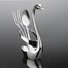 1 шт. Лебедь Фрукты Еда Вилка Ложка Нож Столовые приборы Лебедь База Держатель Креативный Нержавеющая сталь Вилка Ложка(Не включая ложку)