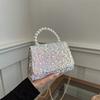 Foreign Style Simple and Fashionable Korean Version Sequined Pearl Handbag 2025 Spring and Summer New Versatile Ins Chain Small Square Bag