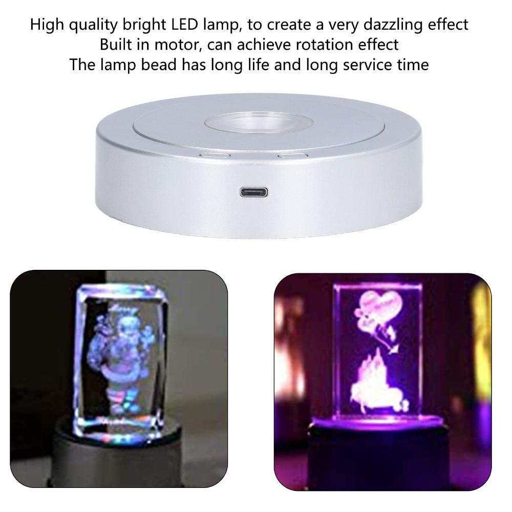 Colorful Light LED Display Base Crystal Display Base Stand  Glass Crystal Art