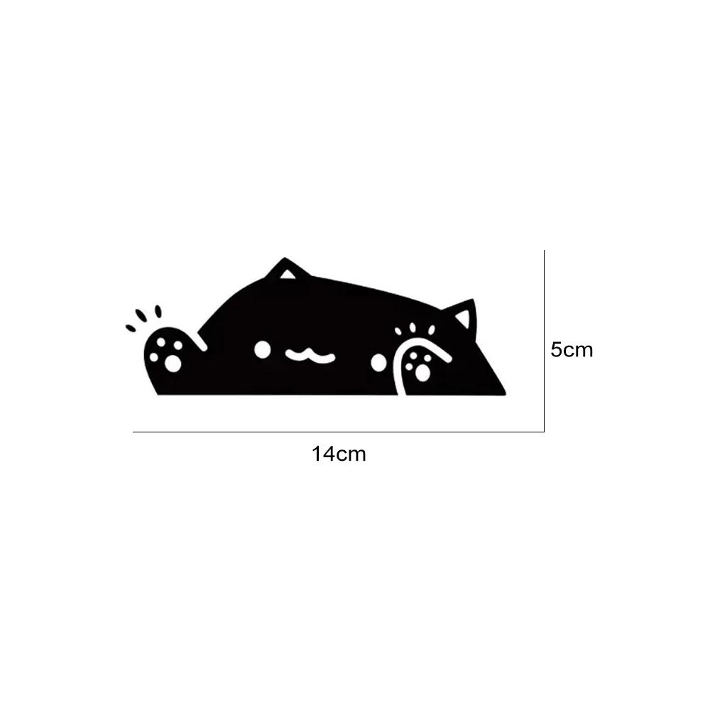 14x5 см Милый Кот Наклейка на Машину Аниме Китти Виниловая Пленка Наклейка Для Кузова Машины Бампера Окон Мотоцикла Ноутбука Стены Авто Аксессуары