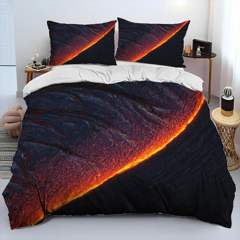 3D Набор постельного белья с одеялом «Лава вулкана», Пододеяльник, Наволочка, Размер Кинг, Квин, Взрослый, Детский