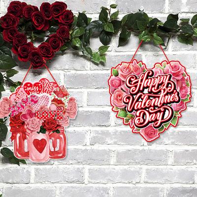 Подвеска на День святого Валентина, мультяшный дверной подвесной орнамент, романтический праздничный дверной знак, украшение для вечеринки