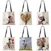 Желающие девушки льняные многоразовые сумки на плечо с принтом женские большие сумки-тоут модные сумки с индивидуальным принтом