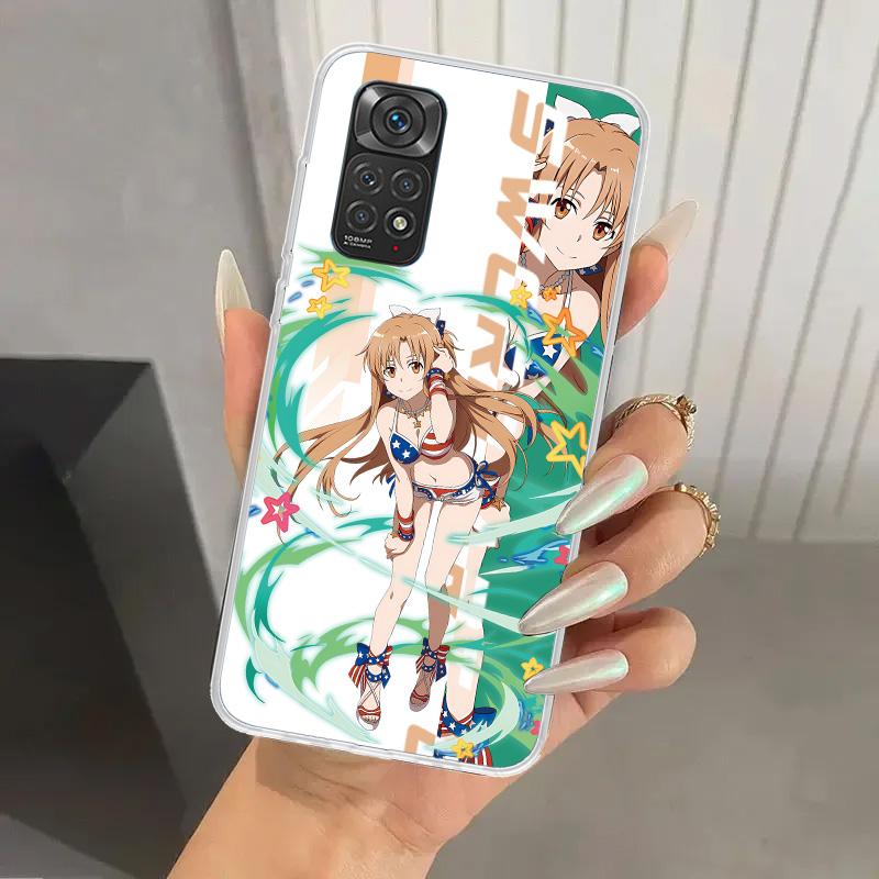 Чехол для телефона аниме Sword Art Online SAO для Xiaomi Redmi Note 15 14 14S 13 12S 12 Pro 11S 11 Plus 11T 11E 10S Мягкий Funda Принт She