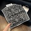 Silk scarf small square scarf feeling headband tied hair spring summer autumn feeling trend versatile fashion tied bag scarf scarf