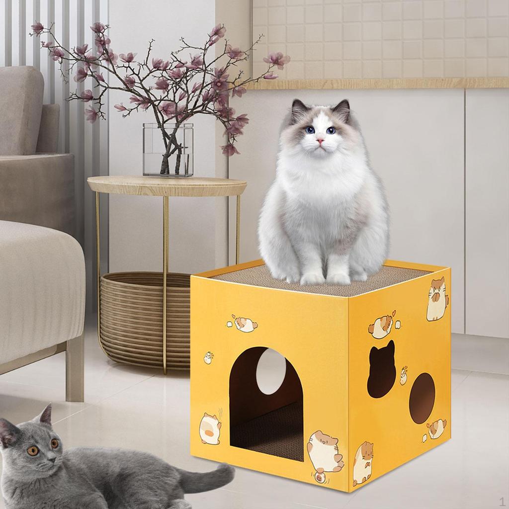 Cat Box Cats Bed, Corrugated Cardboard House, House Scratching Board for