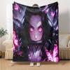 Butterfly Nezuko Fantasy Flannel Blanket, Soft Polyester, Modern Design, All-Season for Camping, Travel, Gifts for holidays or birthdays