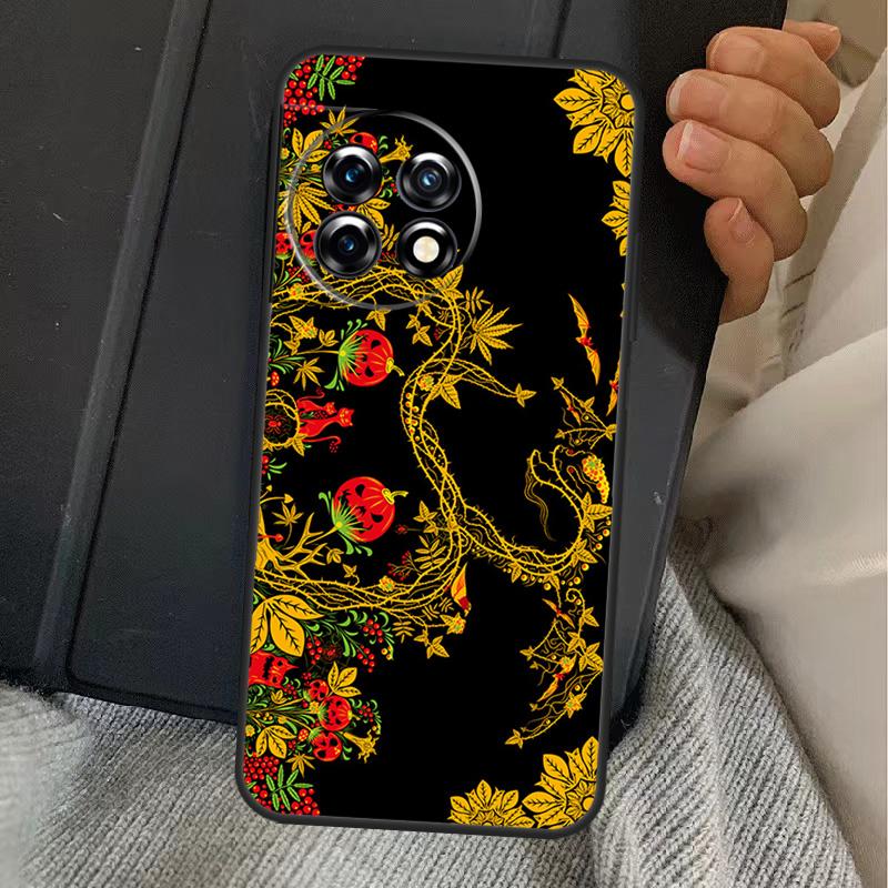 Khokhloma Russian Pattern Flower Case For OnePlus 15 13T 13 12 11 13R 12R 10R 10T 8T OnePlus Nord 5 CE 3 4 Lite N20 N30 Cover