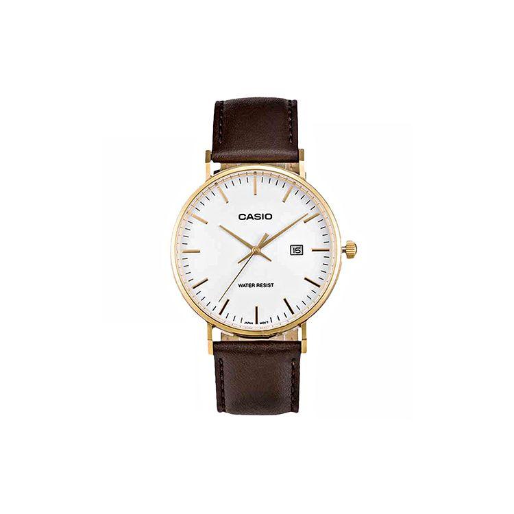 Casio Модные Минималистичные Деловые Повседневные Кварцевые Часы Мужские Часы Кожаный Ремешок Белые MTH-1060GL-7APF