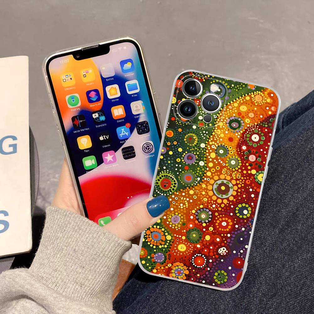Японский Y-Yayoi K-Kusama Искусство Для IPhone 17 16 15 14 13 12 11 Pro Max Plus Прозрачный Мягкий ТПУ Чехол для Телефона