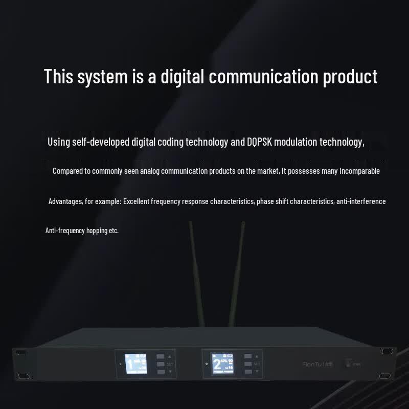 FionTu Professional Wireless Dual Handheld Microphone System (CN version)