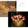Multicolor Tulip Night Light Glass Plastic Luminous Table Lamp  Valentine's Day Gift