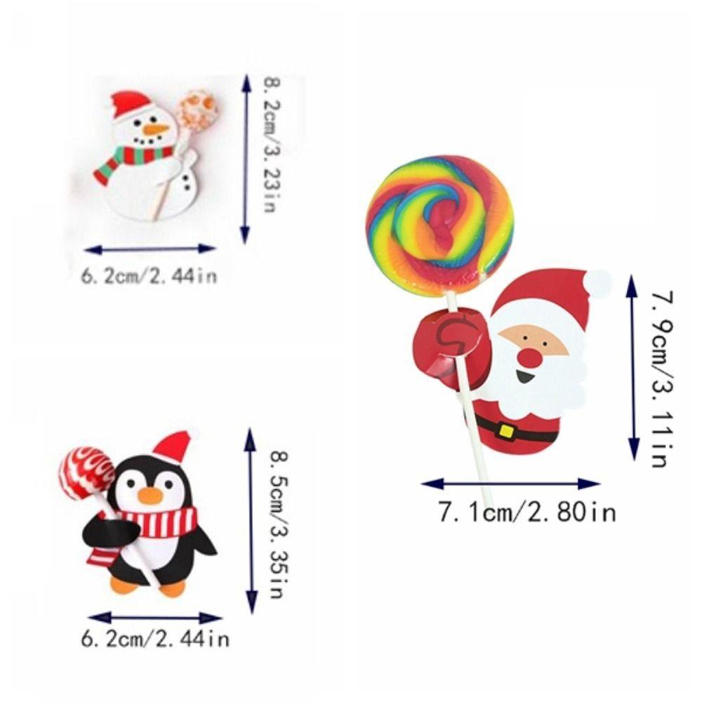 50pcs Paper Christmas Lollipop Paper Santa Claus Kids Candy Gift Package New Year