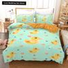 Yellow Duck Bedding Set Single Twin Full Queen King Size Little Duck Bed Set Aldult Kid Bedroom Duvetcover Sets 3D Print 015