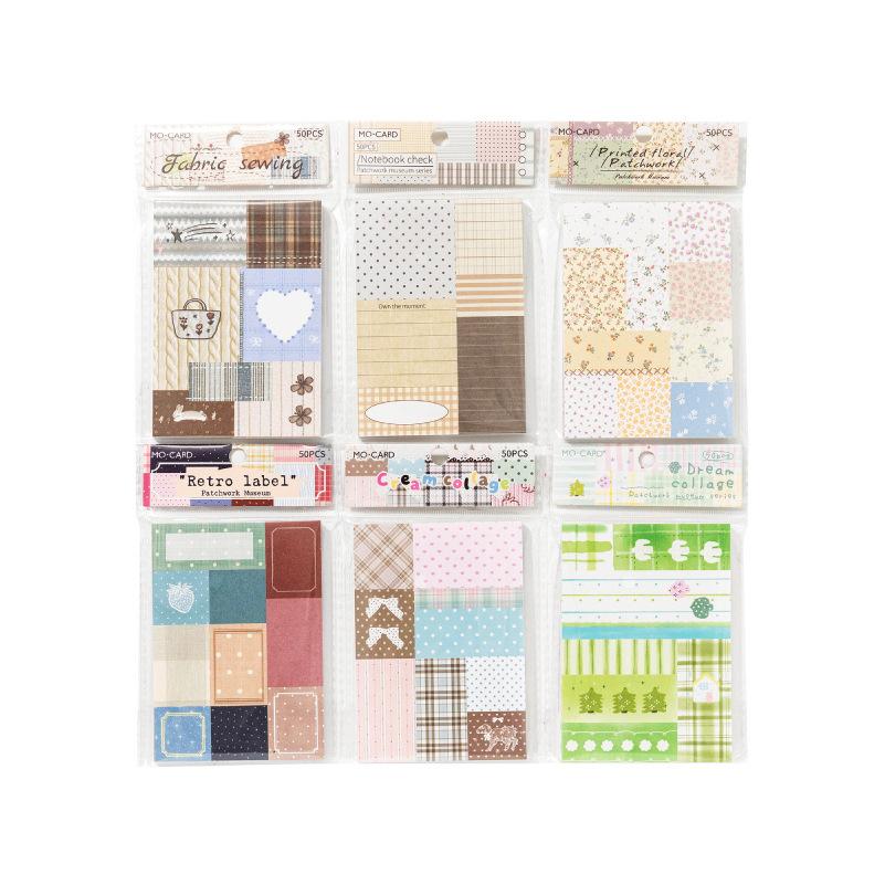 50pcs/lot Memo Pads Material Paper Daily Collage Museum Junk Journal Scrapbooking Cards Retro Background Decoration Paper